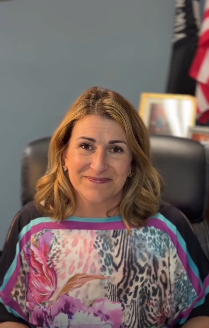 Sen. Brown sits at her desk in her office following the May 20th Tele Town Hall, speaking directly with 40th Senate District Residents.