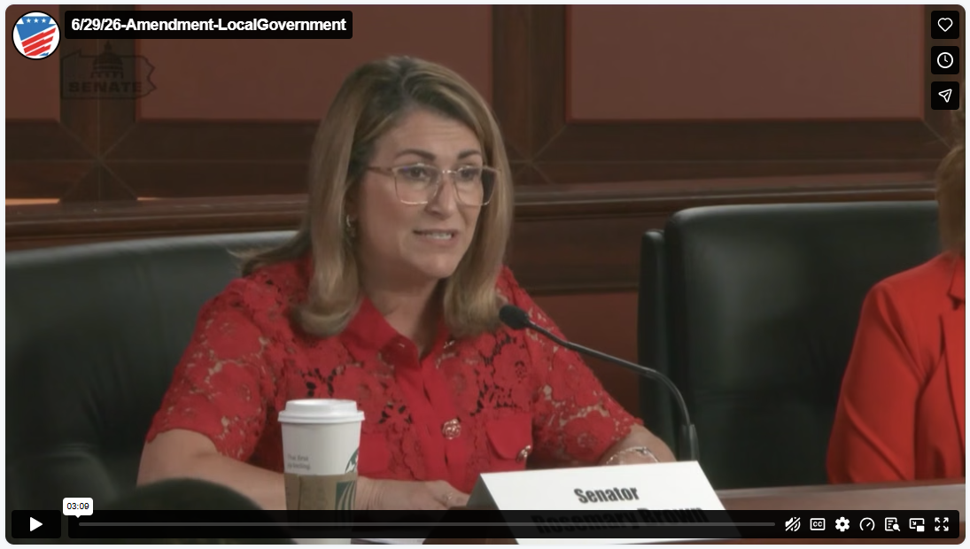 Senator Brown in a committee meeting