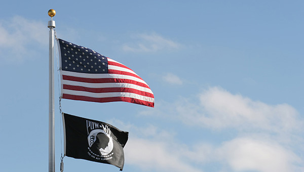 american and pow mia flags (prisoners of war, missing in action), you are not forgotten