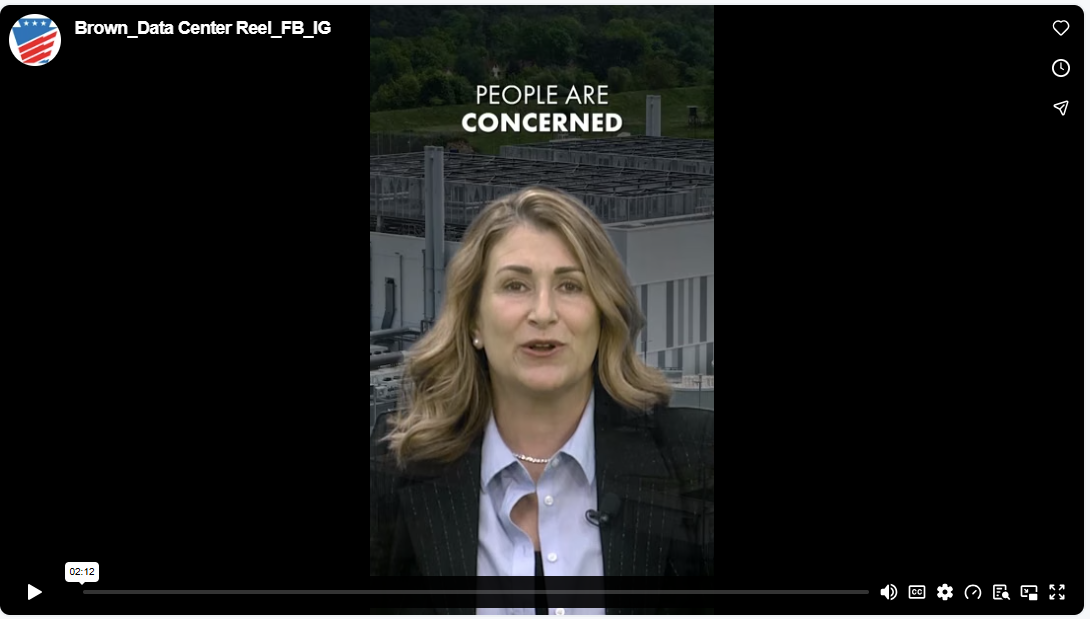 Sen. Brown data center: video