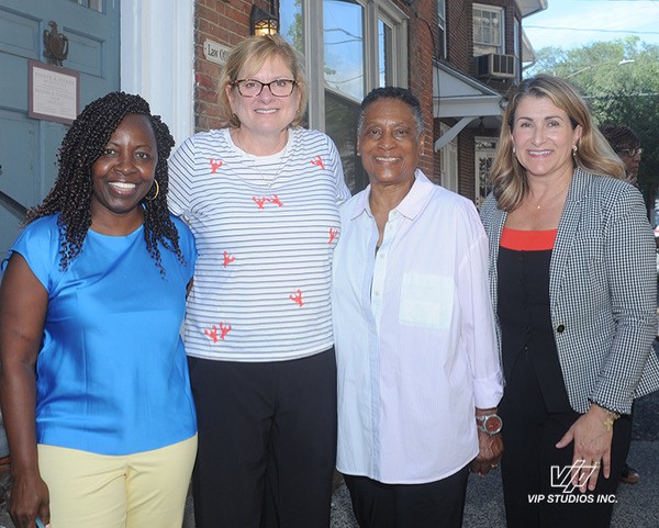 Sen. Rosemary Brown, Sen. Tracy Pennycuick and Claudette Williams pose outside the Soft Opening of The Women Veterans Museum in Downtown Stroudsburg.